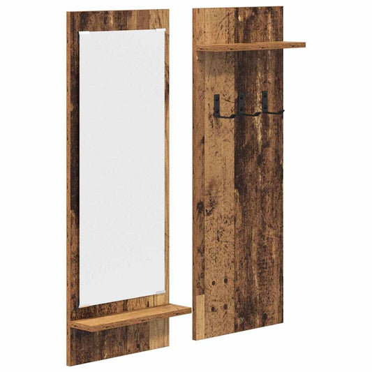 Wall-Mounted Coat Rack Wall-Mounted Old Wood 70 x 10 x 90 cm