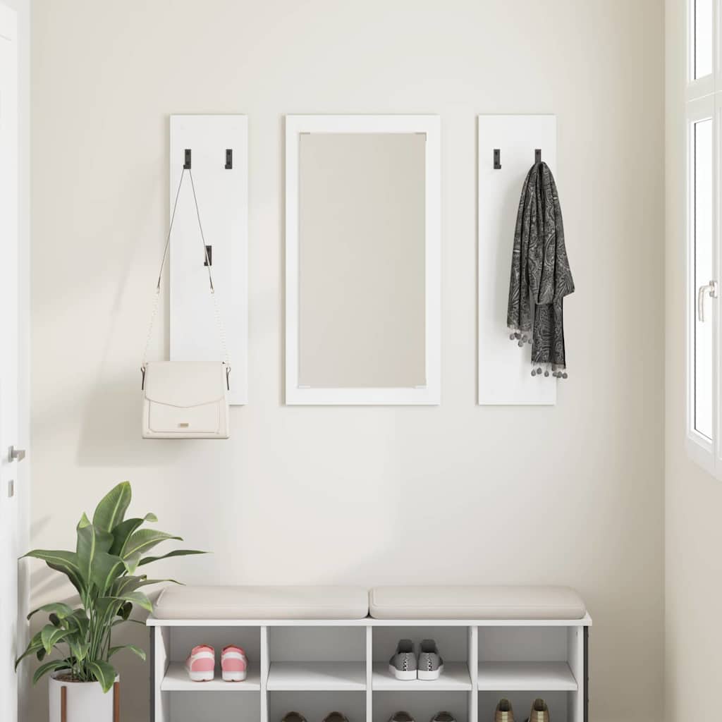 Wall-Mounted Coat Rack White 96 x 1.5 x 90 cm Engineered wood