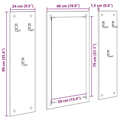 Wall-Mounted Coat Rack Wall-mounted Black Oak 96 x 1.5 x 90 cm