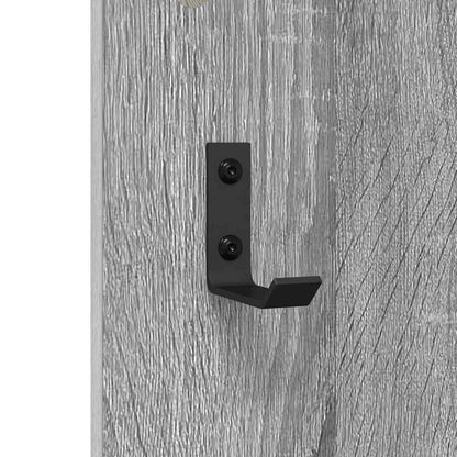Wall-Mounted Coat Rack with Mirror Grey Sonoma 96 x 1.5 x 90 cm