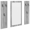 Wall-Mounted Coat Rack Wall-mounted with Storage with Mirror Grey sonoma Engineered wood