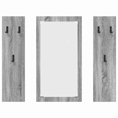 Wall-Mounted Coat Rack with Mirror Grey Sonoma 96 x 1.5 x 90 cm
