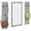 Wall-Mounted Coat Rack Wall-mounted with Storage with Mirror Grey sonoma Engineered wood