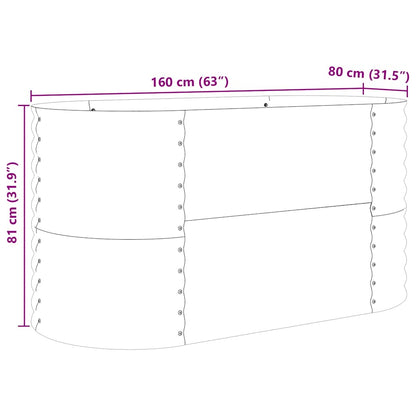 Raised Bed Brown 160 x 80 x 81 cm Steel