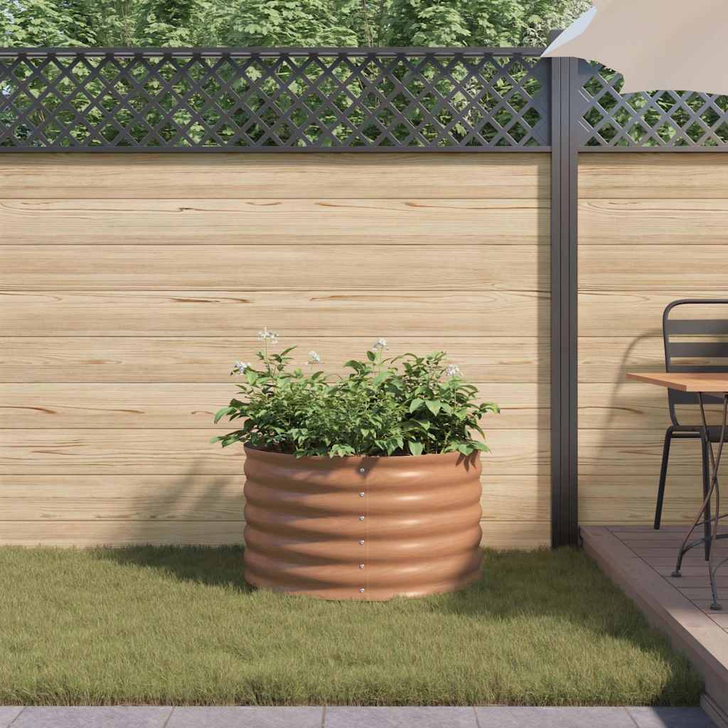 Raised Bed Brown 80 x 80 x 44 cm Steel