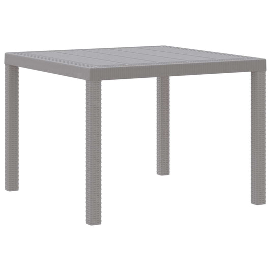Garden Table Light Grey 100 x 100 x 73 cm Poly Rattan