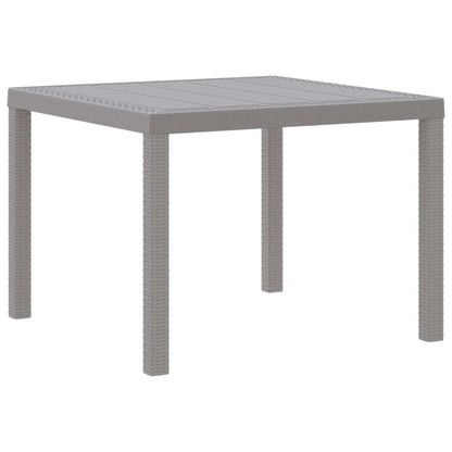 Garden Table Light Grey 100 x 100 x 73 cm Poly Rattan