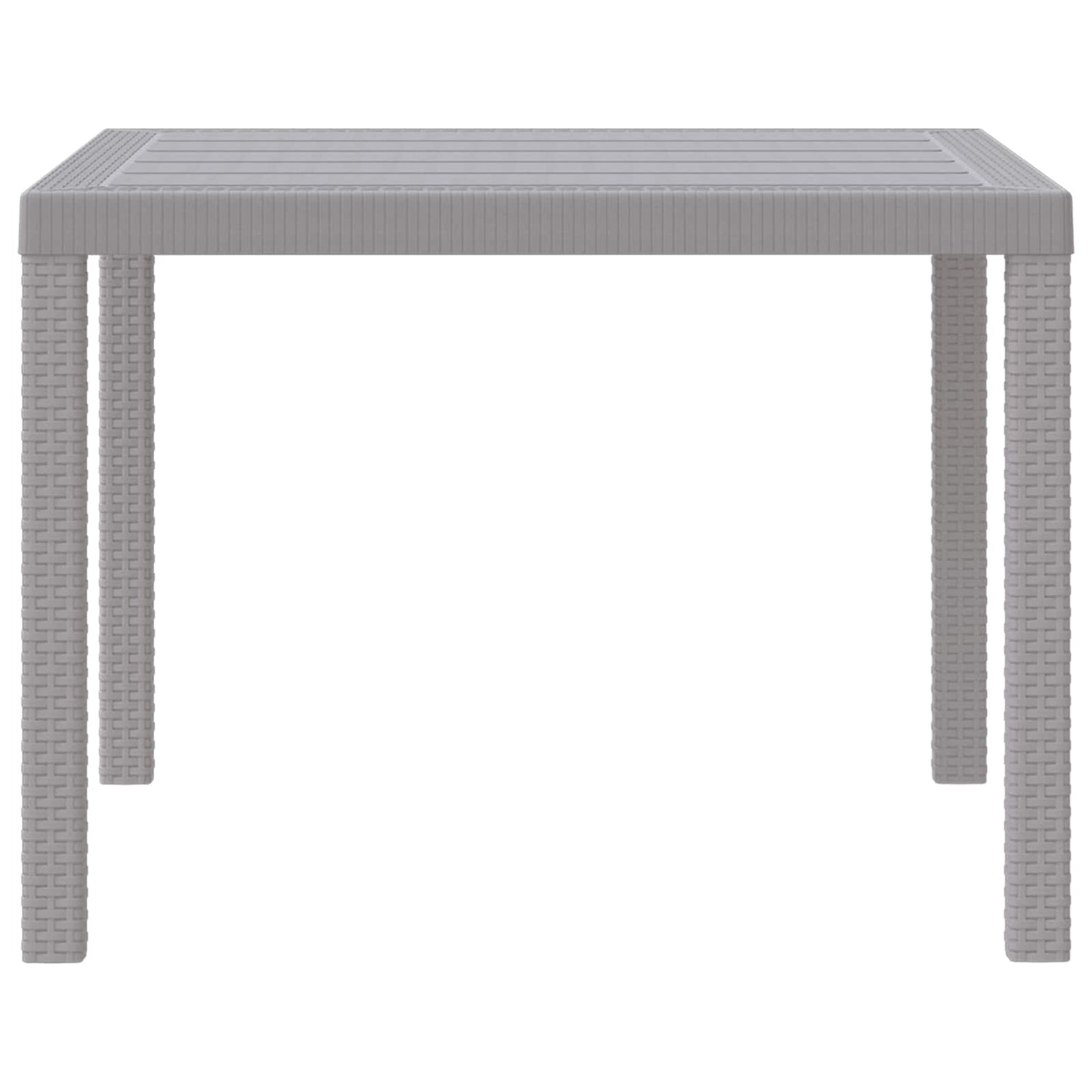 Garden Table Light Grey 100 x 100 x 73 cm Poly Rattan