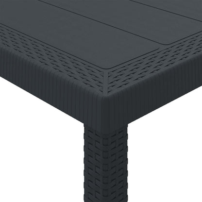 Garden Table Anthracite 150 x 100 x 73 cm Poly Rattan