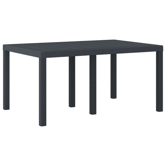 Weather-Resistant Garden Table Anthracite 150 x 100 x 73 cm