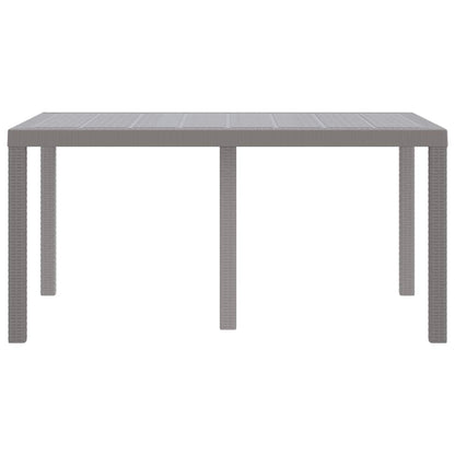 Garden Table Light Grey 150 x 100 x 73 cm Poly Rattan
