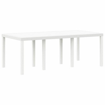 Garden Table White 200 x 100 x 73 cm Poly Rattan