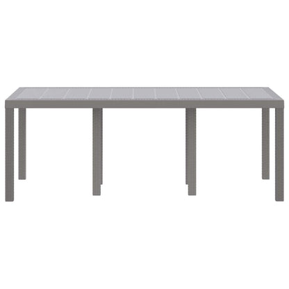 Garden Table Light Grey 200 x 100 x 73 cm Poly Rattan