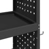 Tool Trolley with Shelf with Wheel with Storage Manual Black Medium Metal