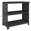 Tool Trolley with Shelf with Wheel with Storage Manual Black Medium Metal