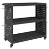 Tool Trolley with Shelf with Wheel with Storage Manual Black Medium Metal