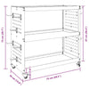 Tool Trolley with Shelf with Wheel with Storage Manual Black Medium Metal