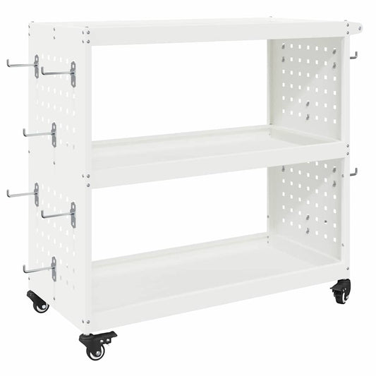 Tool Trolley with Shelf White 75 x 35 x 73 cm Cold-rolled Steel