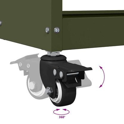 Tool Trolley Olive Green 75 x 35 x 73 cm Cold-rolled Steel