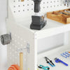 Tool Trolley with Shelf with Wheel with Storage Manual White 65 x 35 x 111 cm Metal
