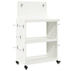 Tool Trolley with Shelf with Wheel with Storage Manual White 65 x 35 x 111 cm Metal