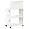 Tool Trolley with Shelf with Wheel with Storage Manual White 65 x 35 x 111 cm Metal