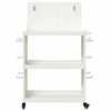 Tool Trolley with Shelf with Wheel with Storage Manual White 65 x 35 x 111 cm Metal