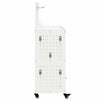 Tool Trolley with Shelf with Wheel with Storage Manual White 65 x 35 x 111 cm Metal