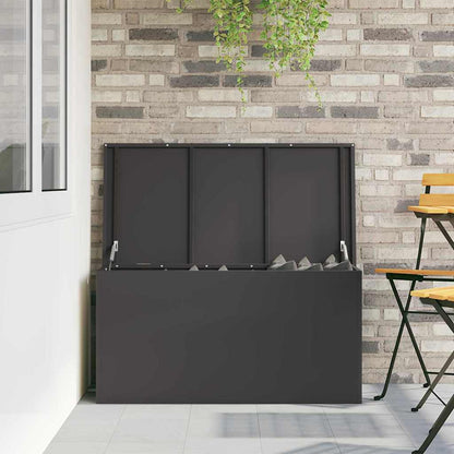 Garden Storage Cushion Box Steel 100 x 50.5 x 50 cm 220 Black