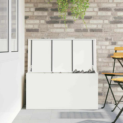 Garden Storage Cushion Box Steel 100 x 50.5 x 50 cm 220 White