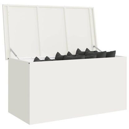 Garden Storage Cushion Box Steel 100 x 50.5 x 50 cm 220 White