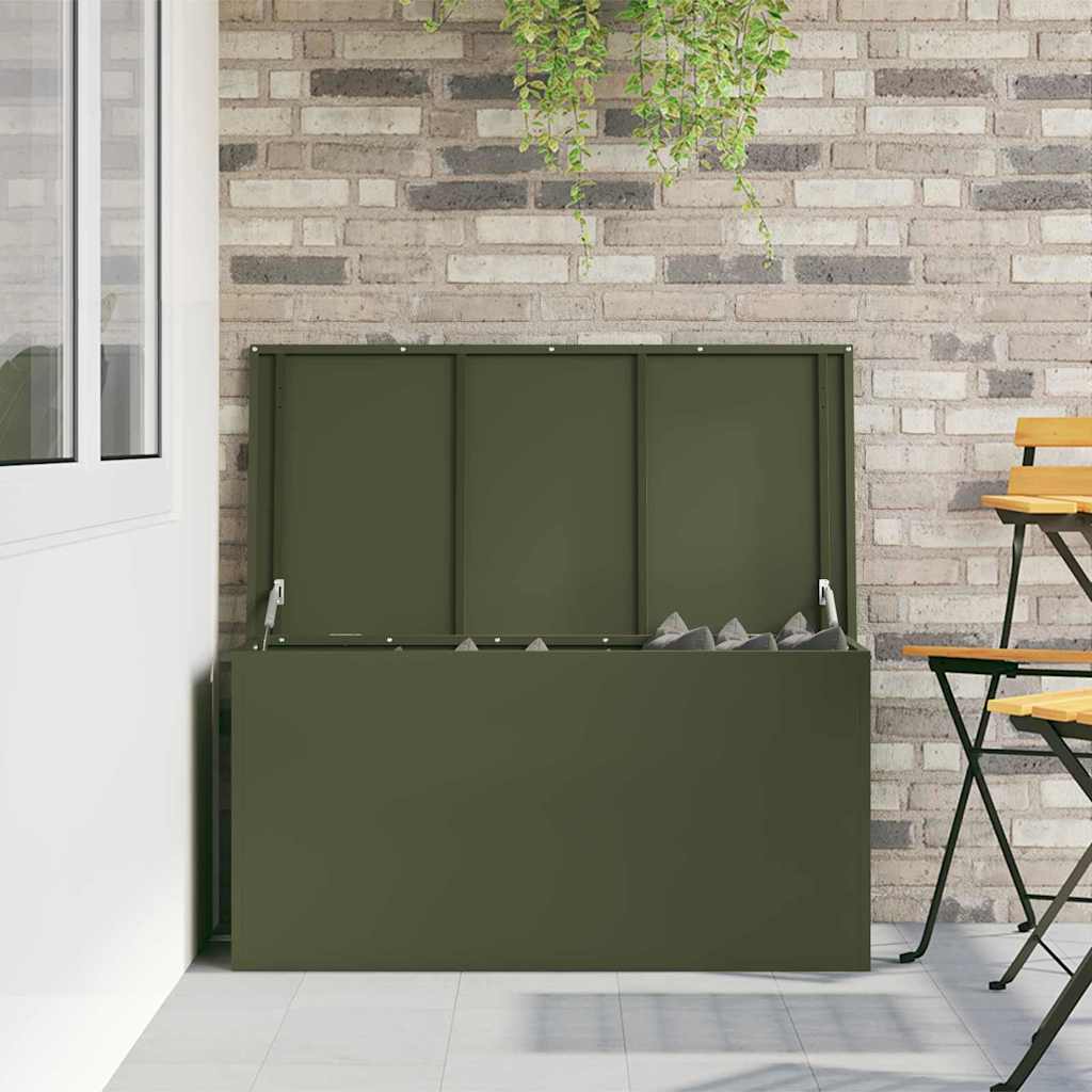 Garden Storage Cushion Box Galvanised Steel 100 x 50.5 x 50 cm