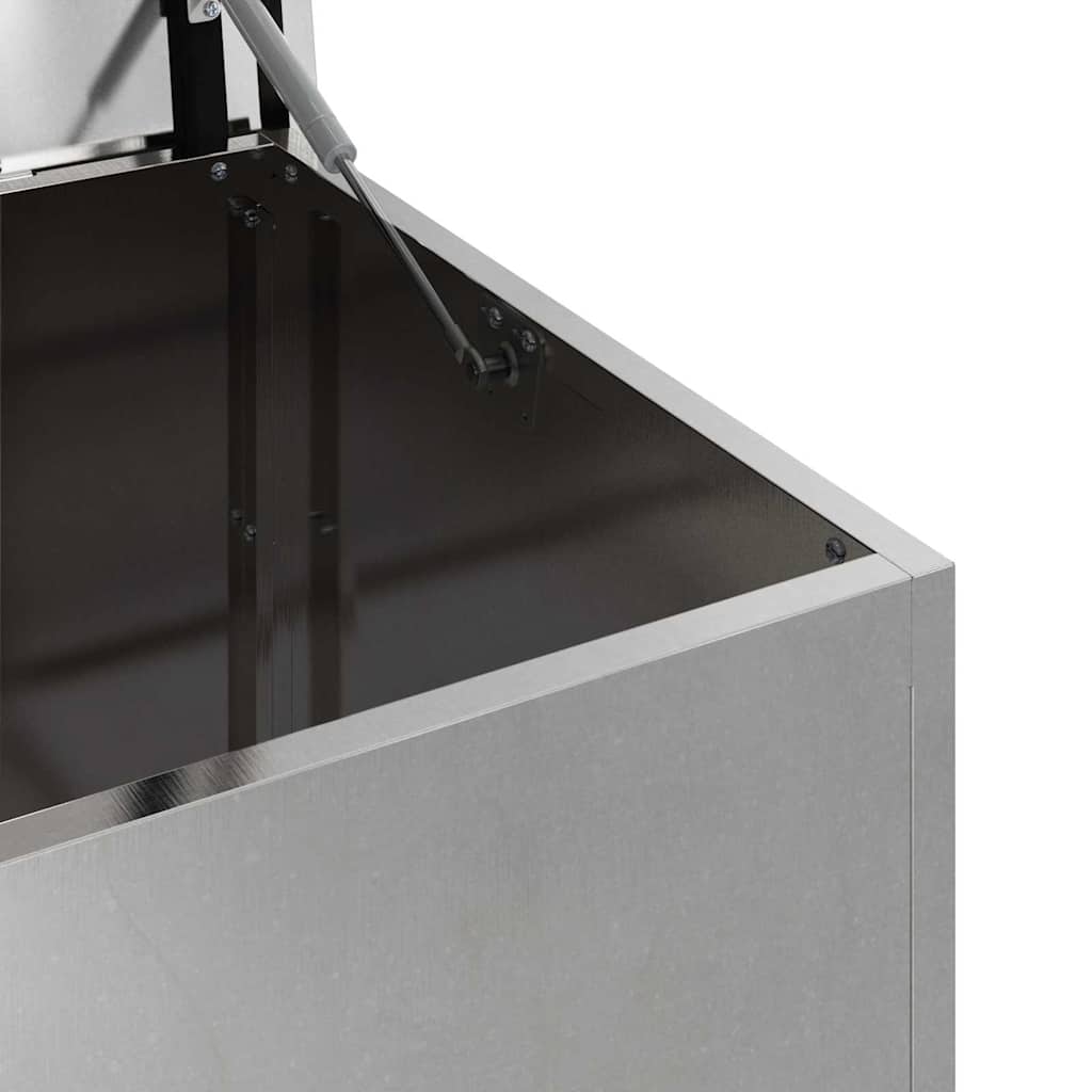 Garden Storage Cushion Box Steel 100 x 50.5 x 50 cm 220 Silver