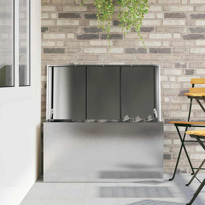 Garden Storage Cushion Box Steel 100 x 50.5 x 50 cm 220 Silver
