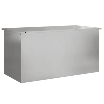 Garden Storage Cushion Box Steel 100 x 50.5 x 50 cm 220 Silver