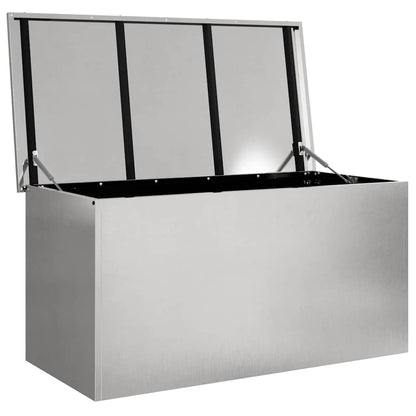 Garden Storage Cushion Box Steel 100 x 50.5 x 50 cm 220 Silver