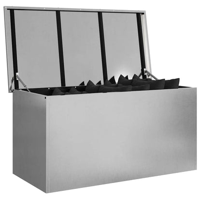 Garden Storage Cushion Box Steel 100 x 50.5 x 50 cm 220 Silver