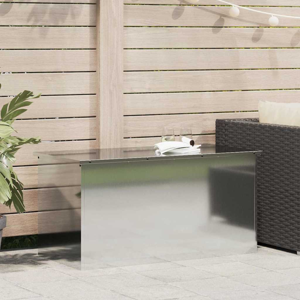 Garden Storage Cushion Box Steel 100 x 50.5 x 50 cm 220 Silver