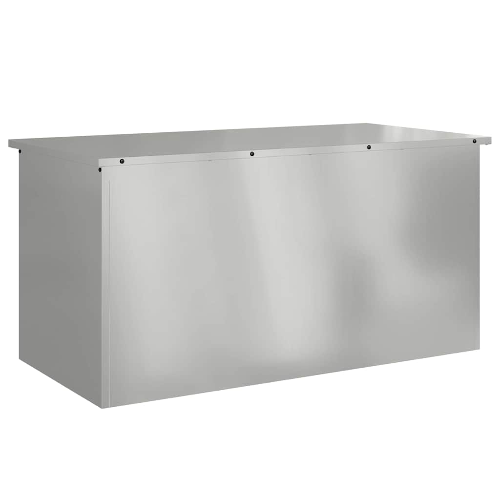 Garden Storage Cushion Box Steel 100 x 50.5 x 50 cm 220 Silver