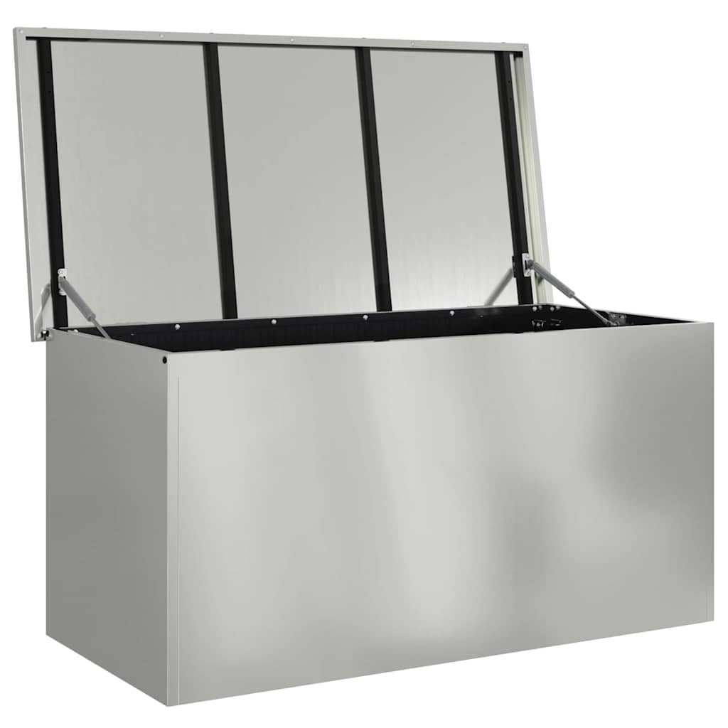 Garden Storage Cushion Box Steel 100 x 50.5 x 50 cm 220 Silver
