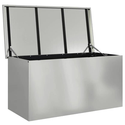 Garden Storage Cushion Box Steel 100 x 50.5 x 50 cm 220 Silver
