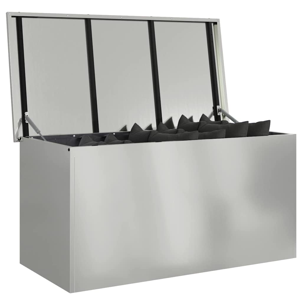 Garden Storage Cushion Box Steel 100 x 50.5 x 50 cm 220 Silver