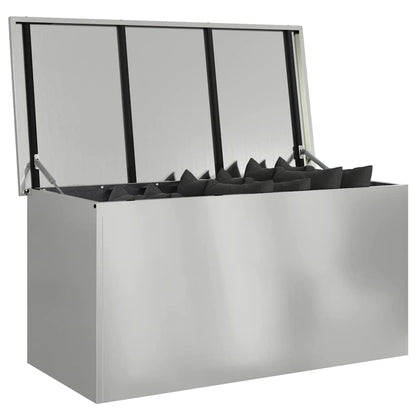 Garden Storage Cushion Box Steel 100 x 50.5 x 50 cm 220 Silver