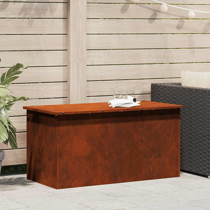Garden Storage Cushion Box Steel 100 x 50.5 x 50 cm 220 Rusty