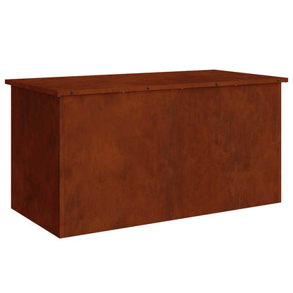Garden Storage Cushion Box Steel 100 x 50.5 x 50 cm 220 Rusty