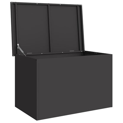 Garden Storage Cushion Box Steel 80 x 50.5 x 50 cm 180 Black