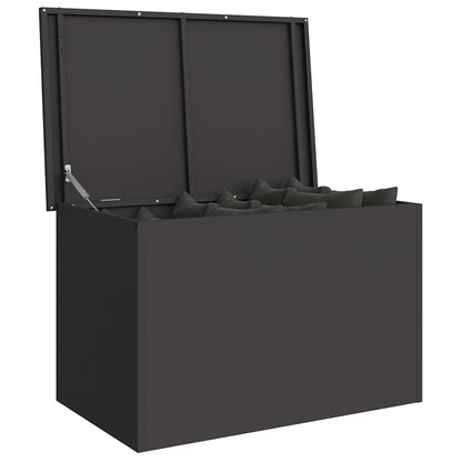 Garden Storage Cushion Box Steel 80 x 50.5 x 50 cm 180 Black