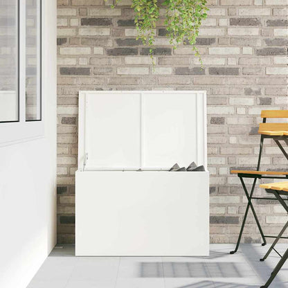 Garden Storage Cushion Box Steel 80 x 50.5 x 50 cm 220 White