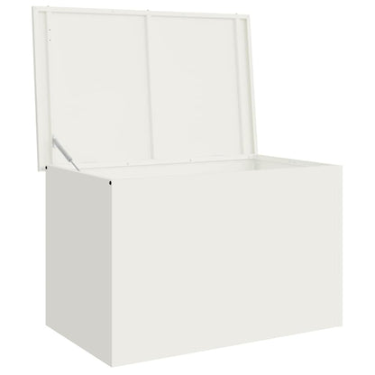 Garden Storage Cushion Box Steel 80 x 50.5 x 50 cm 220 White