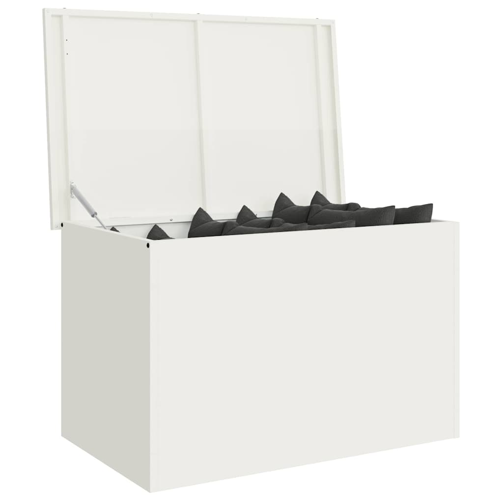 Garden Storage Cushion Box Steel 80 x 50.5 x 50 cm 220 White